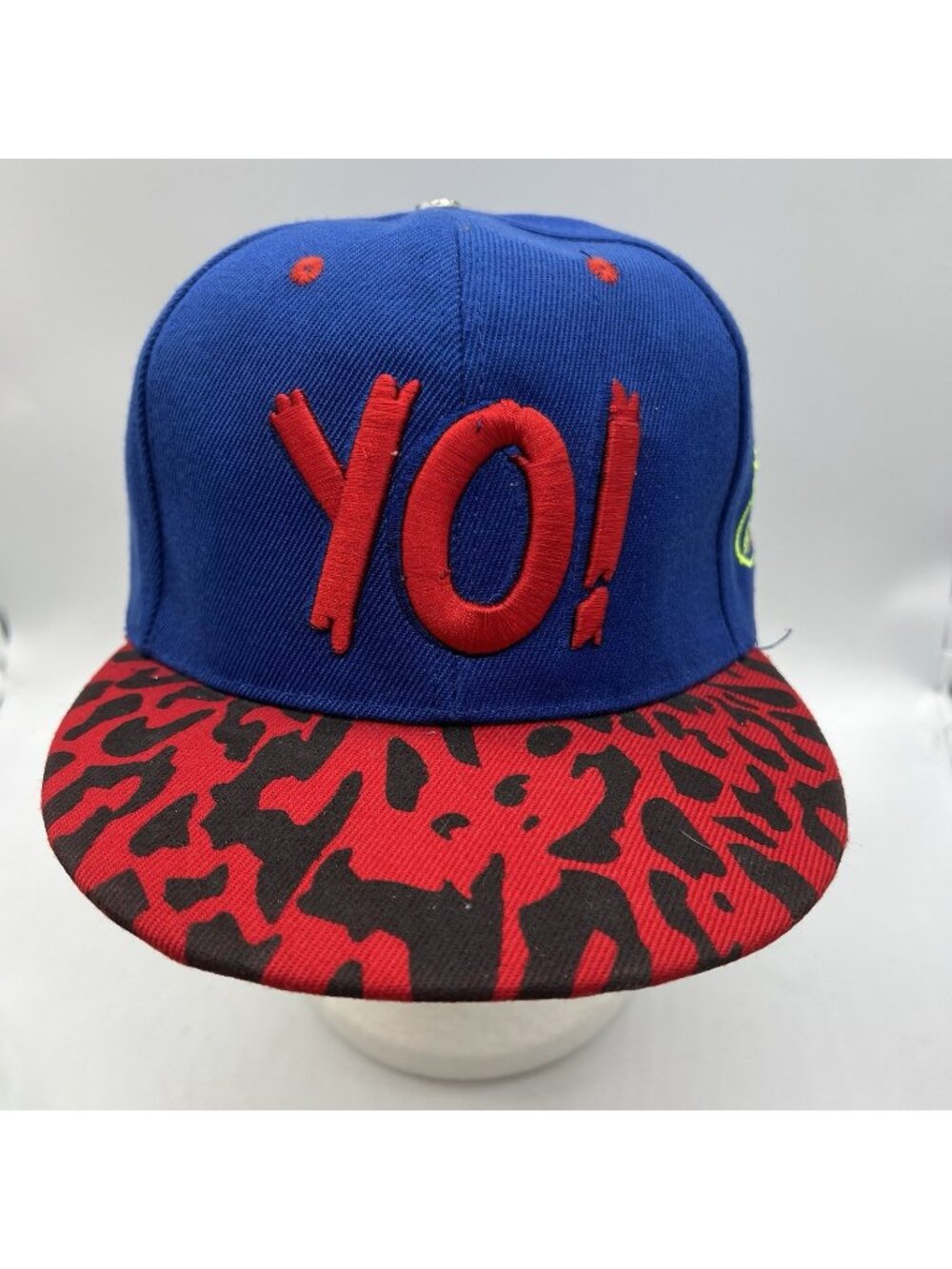 YO MTV Raps Hat Cap Snap Back Mens Blue Red Print Large Graphic